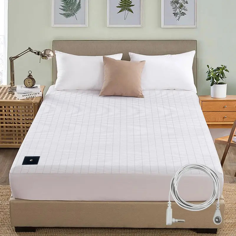 Organic Cotton Earthing Fitted Sheet with Silver Conductive Fiber for Wellness