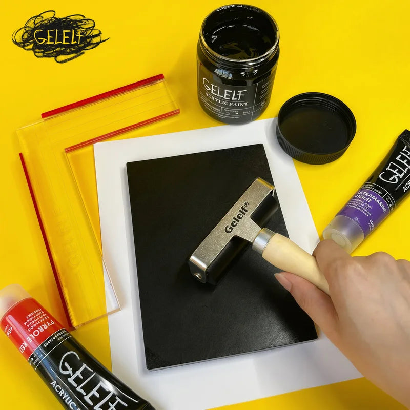 Acrylic Paint Gel Printing 250ml - Black & White Professional Art Supplies