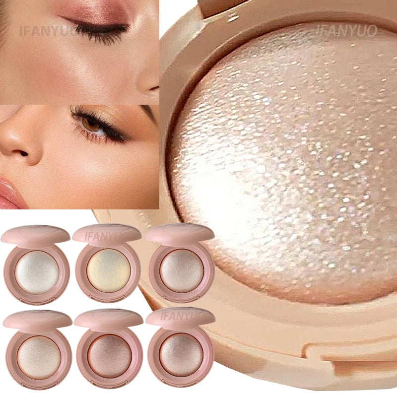3D Face Highlighter Powder - Silky Baked Glow & Contour Makeup Palette