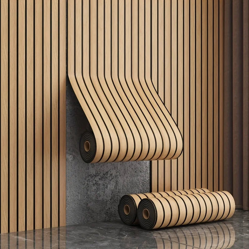 Self-Adhesive Wood Grain Wall Tiles Roll for Kitchen Bathroom Living Room Decor Waterproof