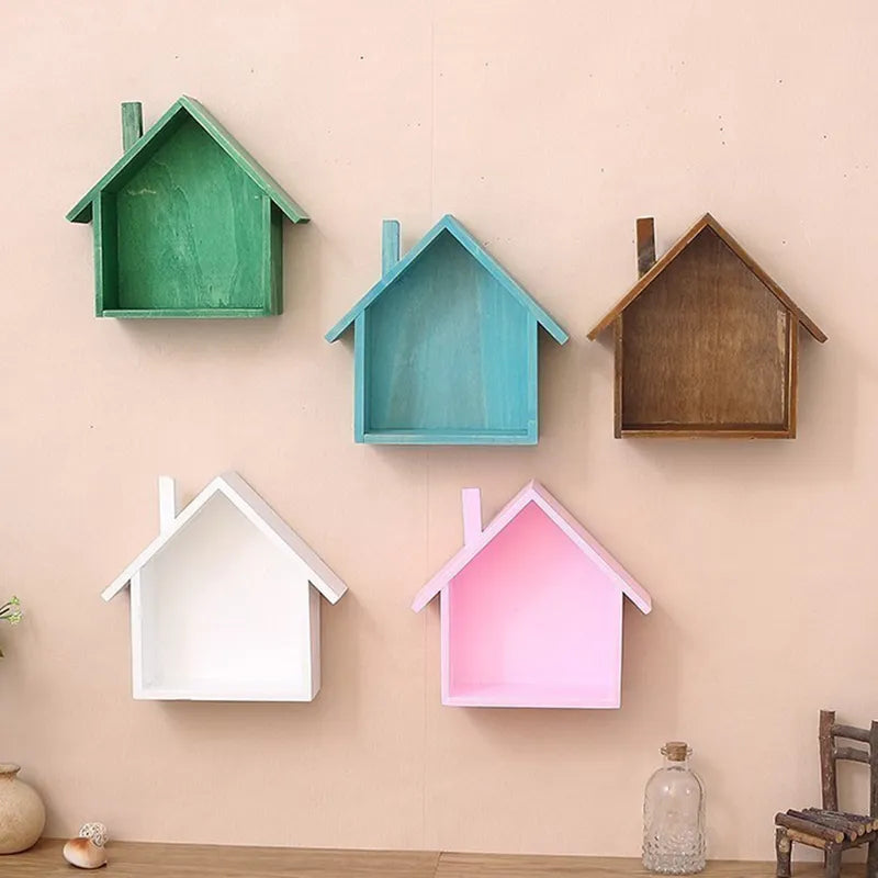 2-Piece Rustic Wooden Wall Shelf Set for Living Room & Bedroom Storage