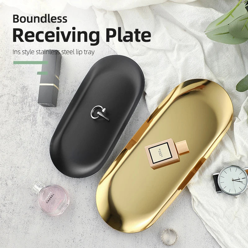 Stainless Steel Jewelry & Cosmetic Trays - Oval, Heart, Lip & Water Drop Shapes Wholesale