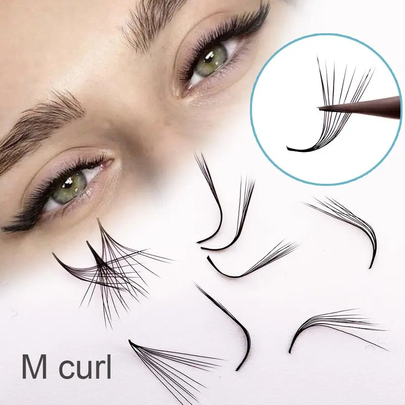 Pre-Made Volume Eyelash Fans Bundle 500 L & M Curl Lash Extensions