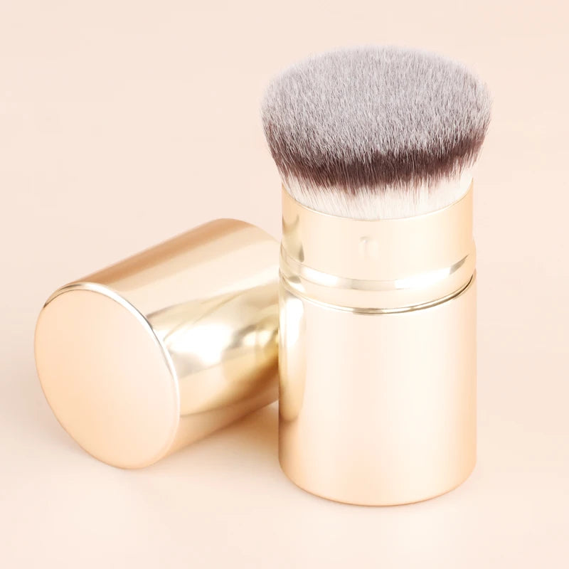 Retractable Blush & Foundation Makeup Brush - Soft Fluffy Kabuki Powder Contour Tool
