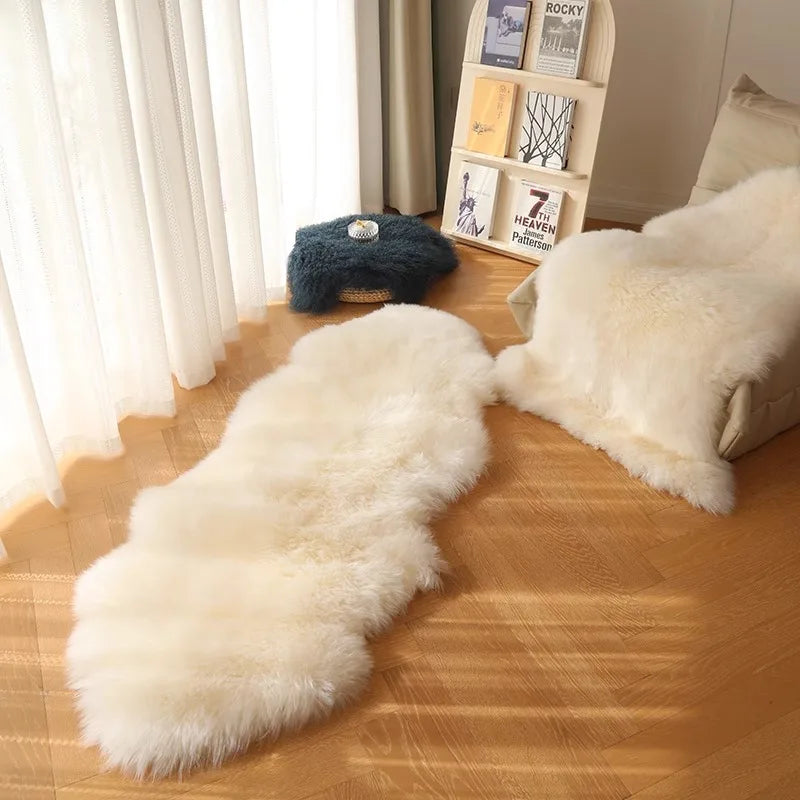 Fluffy Faux Fur Rug for Bedroom & Home Decor - Soft Plush Bedside Carpet