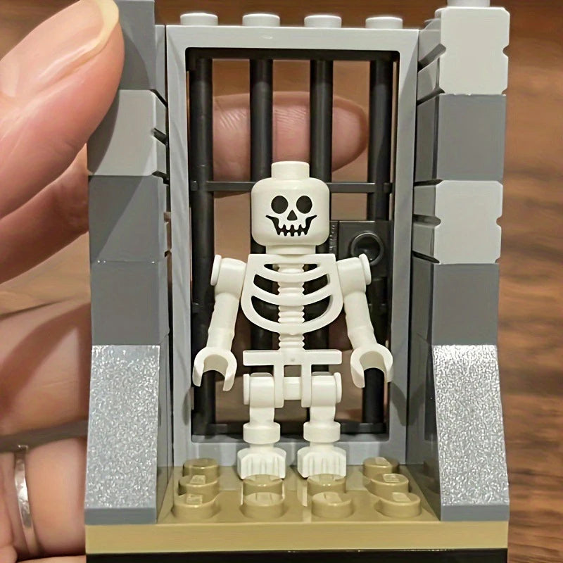 Skeleton Soldiers Building Blocks Set for Halloween Decorations - 12 Pieces, Interlocking Mini Figures