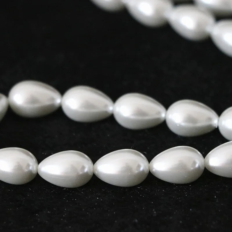Pearl Bead Necklace Pendant DIY Jewelry Making Supplies - 9x13mm Teardrop Beads
