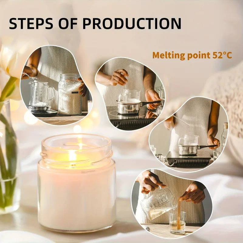 Pure Soya Wax Pellets for Candle Making - 500g/1000g Raw Materials for DIY Candles