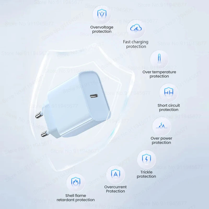 Fast USB-C Phone Charger 35W for iPhone 14/13/12/11/15 Pro Max & More