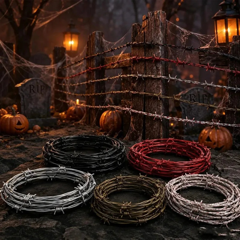 Halloween Fake Barbed Wire Rope Decor for Haunted House & Horror Scene
