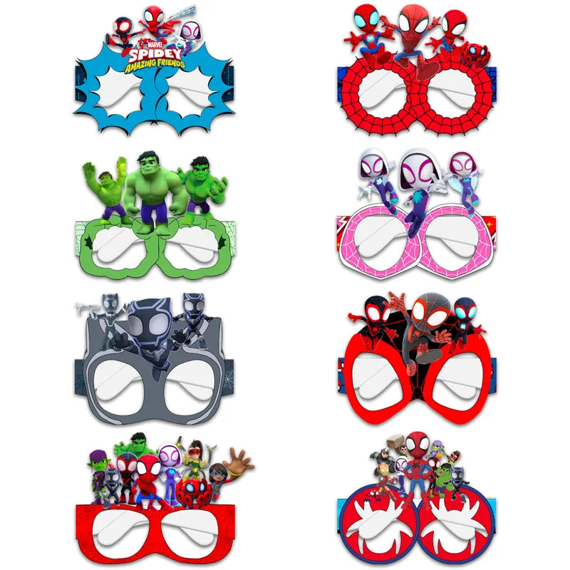 Spidey and His Friends Party Props Set – Masks, Glasses, Photo Booth Accessories