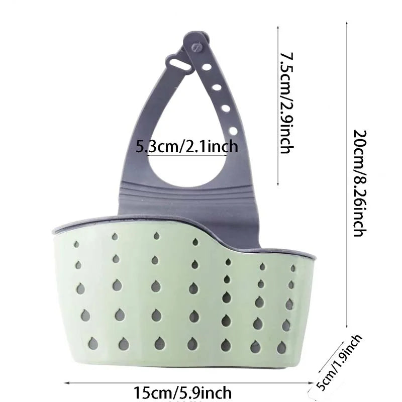 Adjustable Sink Draining Hanging Basket for Kitchen & Bathroom Rubber Storage Bag