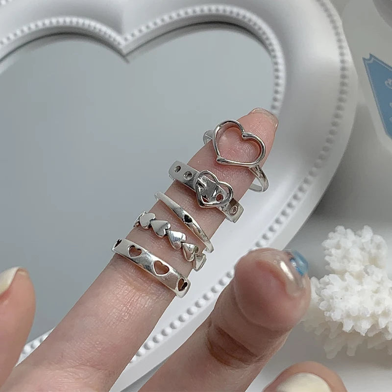 Bohemian Pearl Ring Set for Women - Vintage Gothic Rhinestone Jewelry Gift