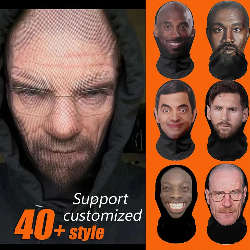3D Realistic Full Face Mask for Cosplay and Party - Mesh Eye & Nose Cover, Breathable Adult Costume Accessory