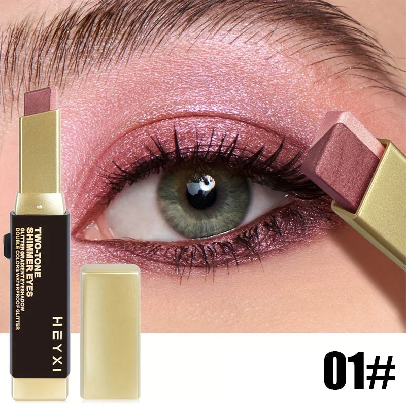 Double Color Eye Shadow Stick - Natural Tones, Long-Lasting, Creates Natural Makeup Effect