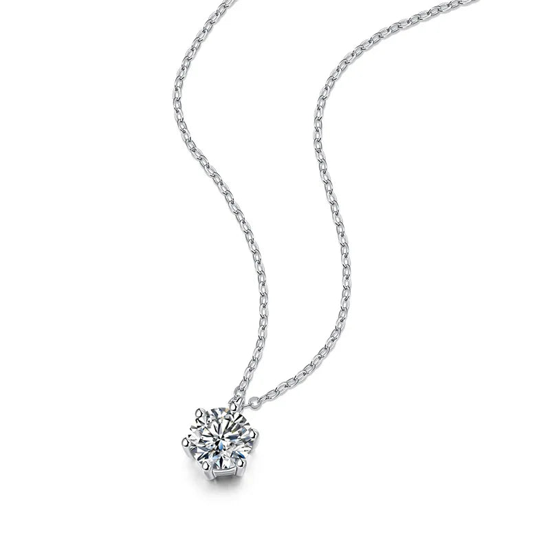 2ct Moissanite Sterling Silver Necklace Pendant for Women Wedding Jewelry