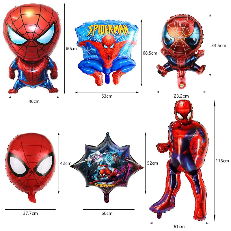 SpideyMan Birthday Party Balloons Kit - Latex, Foil & Number Balloon Set for Kids