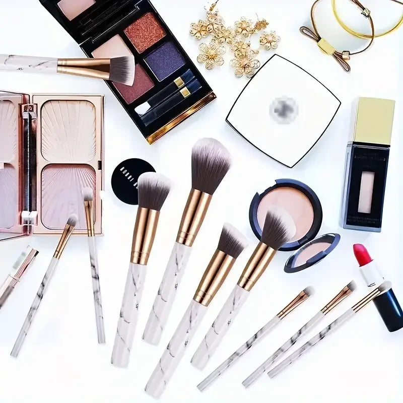 10pcs Makeup Brush Set with Soft Fluffy Face Eye Blush Foundation Powder Blending Tools