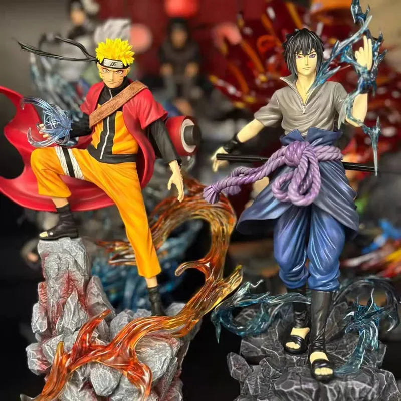 Anime Action Figure - Naruto & Sasuke PVC Collectible Toys - Multiple Colors