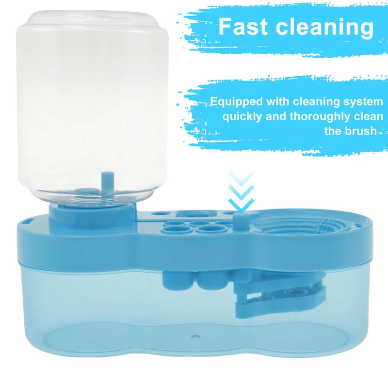 Automatic Paint Brush Washer with Drain Button Water Circulation Art Cleaning Tool