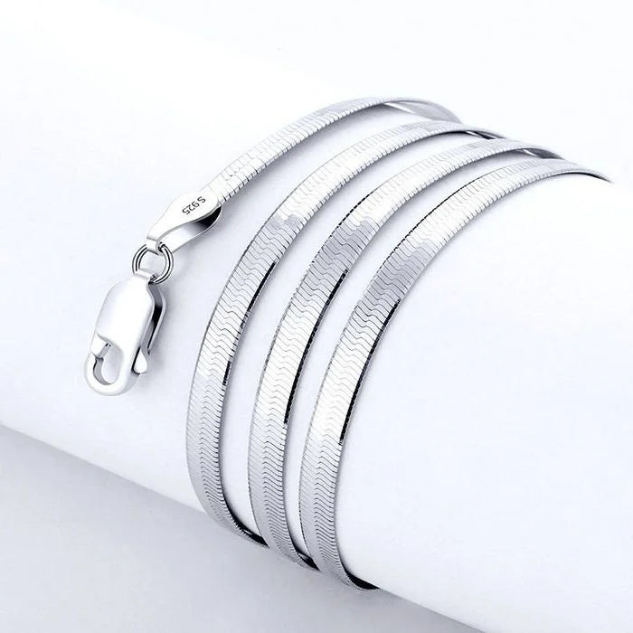 Silver Chain Necklace for Women Men 4MM Fine Jewelry Wedding Gift