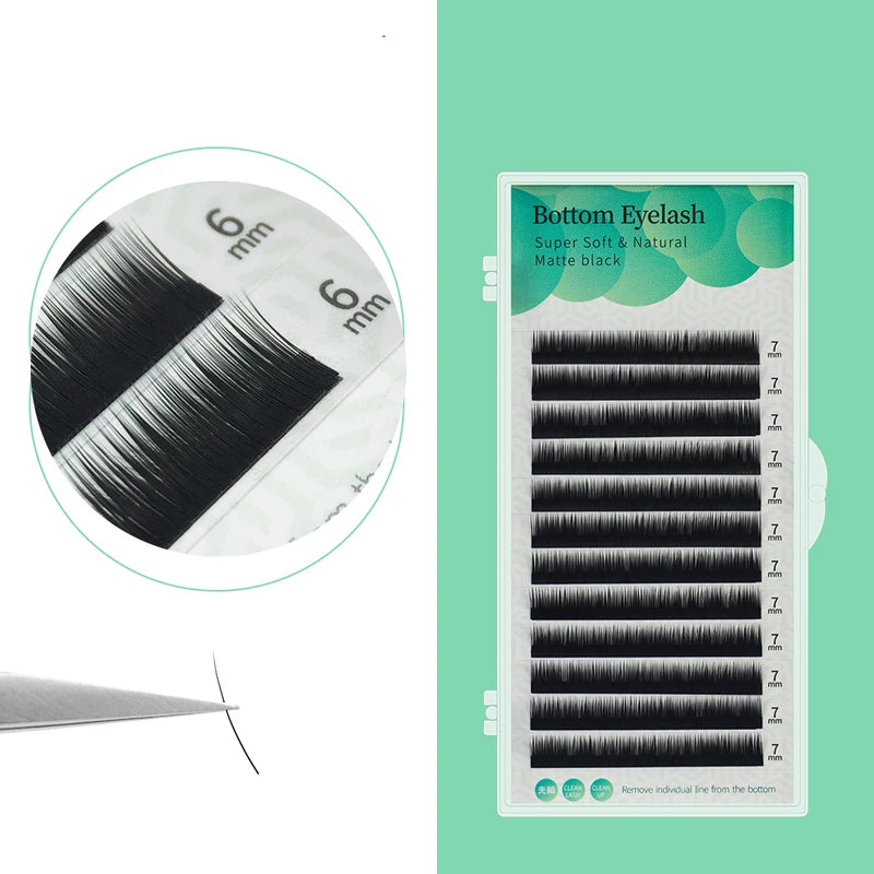 Lower Lash Extensions 5-7mm Natural Short Individual Eyelashes - Mix Sizes