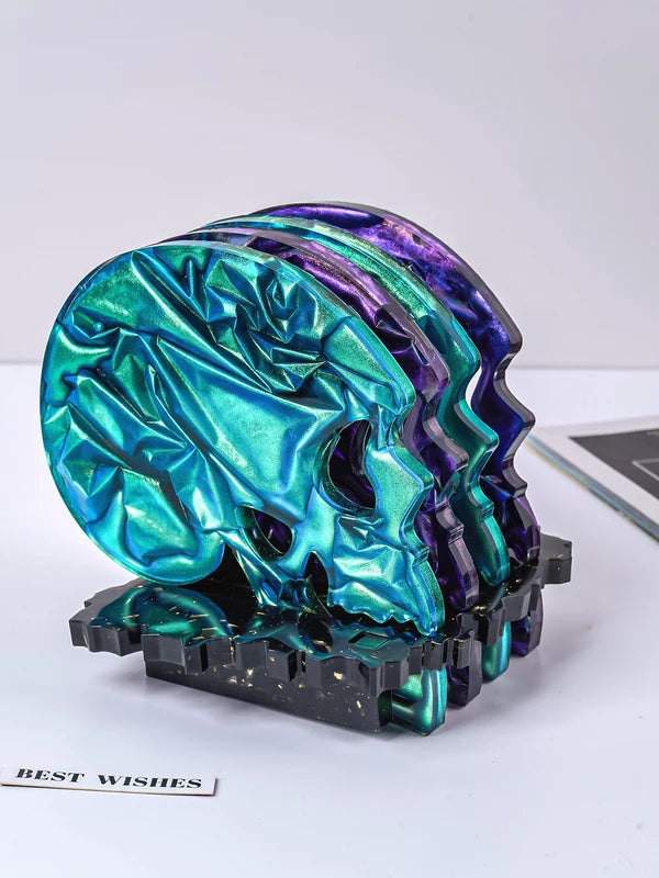 DIY Halloween Skull Resin Silicone Mold for Coasters & Home Decor