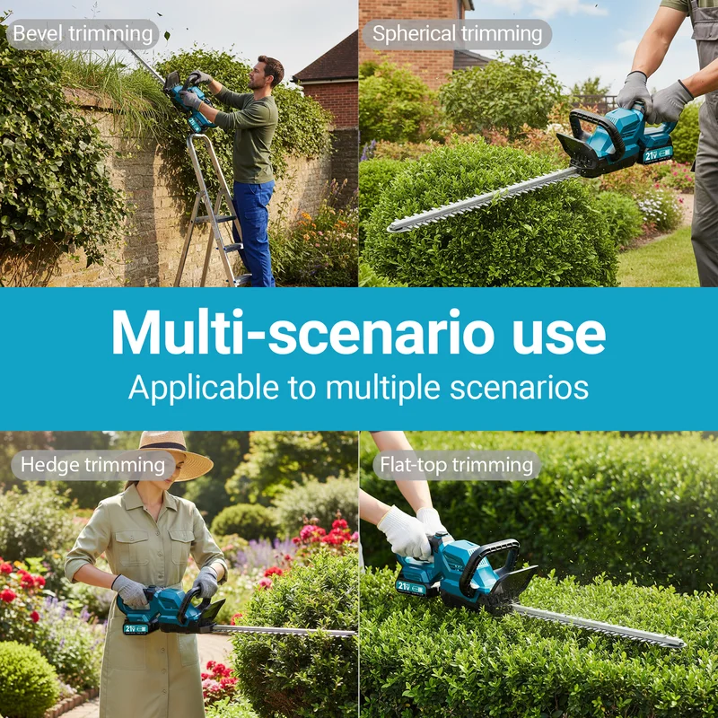 Cordless Hedge Trimmer 20'' with 3000RPM Motor & 180° Rotatable Head