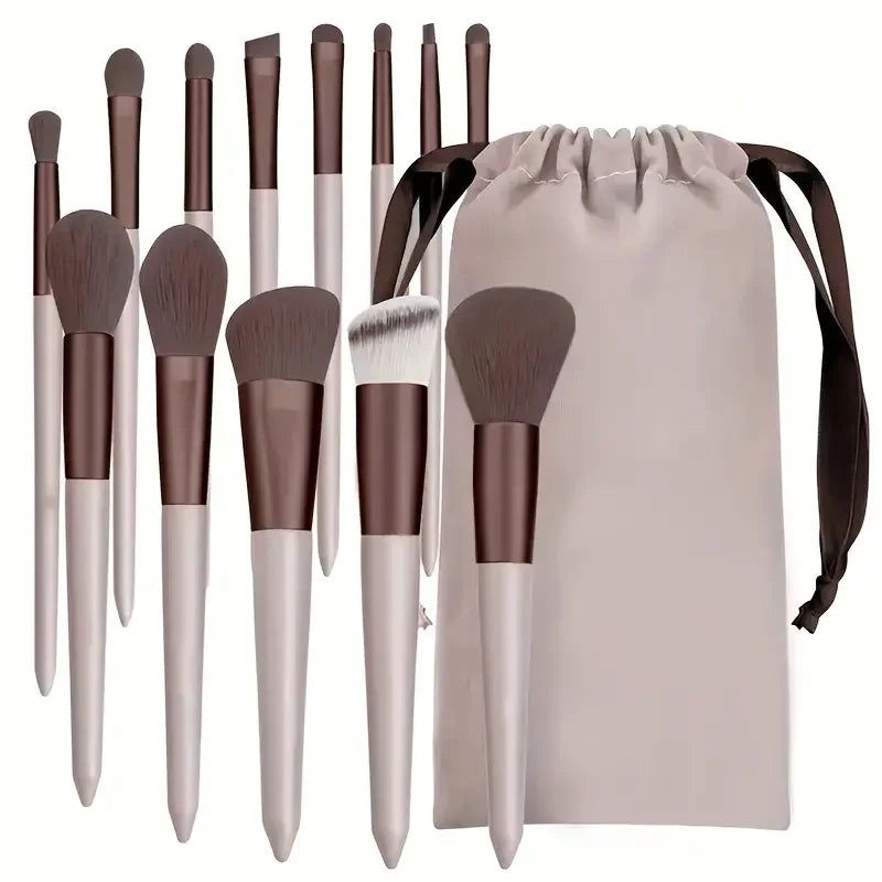 Makeup Brush Set with Soft Nylon Bristles and Multi-Color Handles – Eye Shadow, Concealer, Blush, Powder Tools