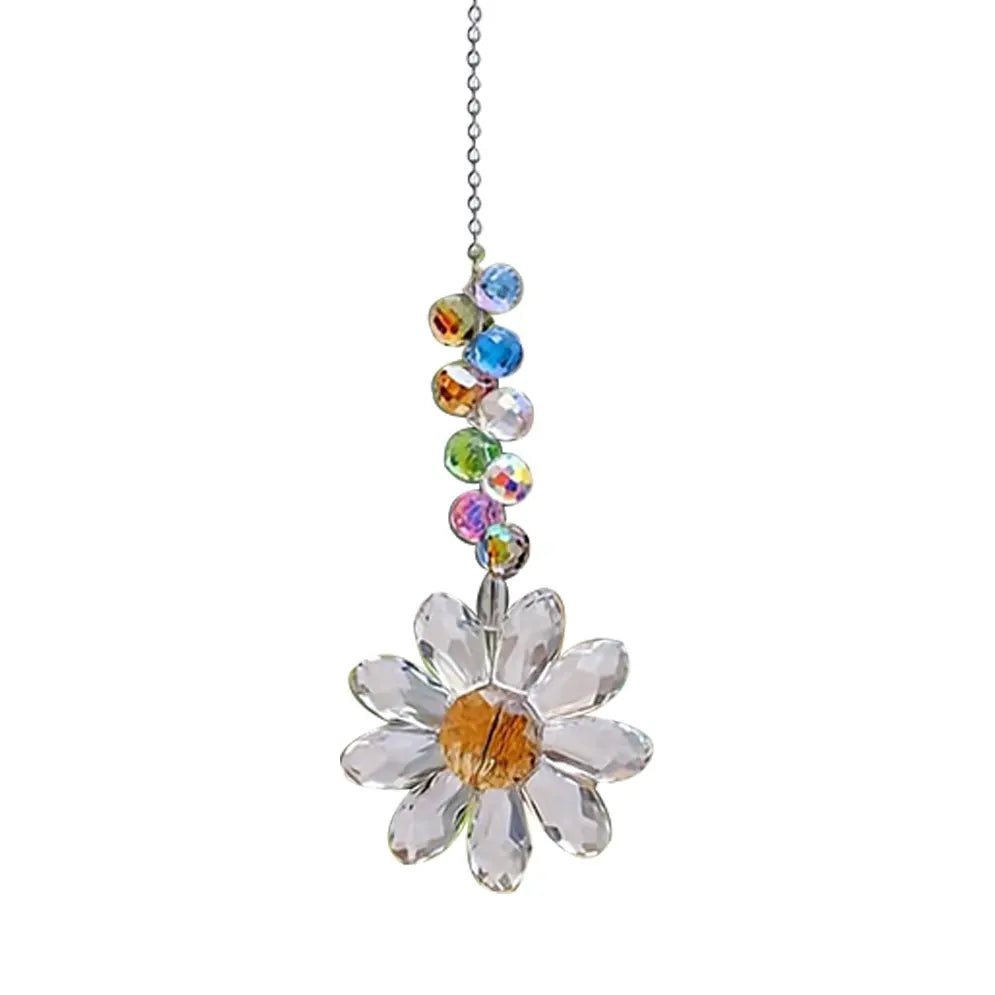 Crystal Sunflower Suncatchers Hanging Ornaments Rainbow Maker Indoor Outdoor Decor Set