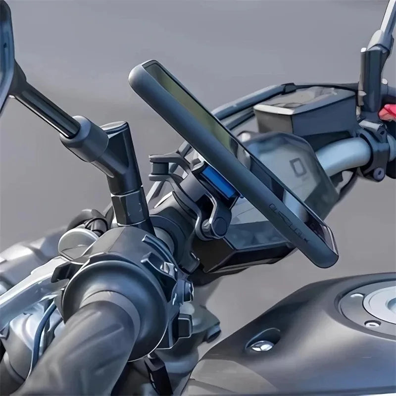 Shock-Resistant Bicycle Phone Holder with Anti-Vibration Damper & Quick Lock Handlebar Mount