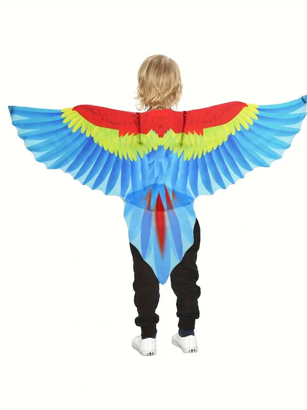 Kids Bird Costume Cloak Set with Parrot Wings & Mask for Halloween & Parties