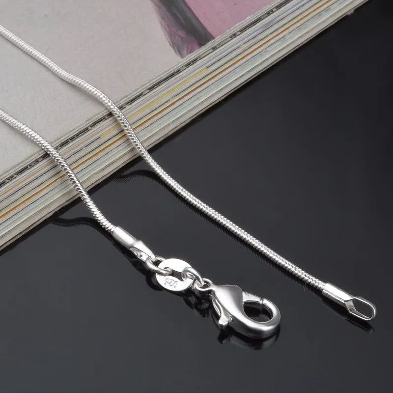 Sterling Silver Snake Chain Necklace for Women 1mm - Multiple Lengths