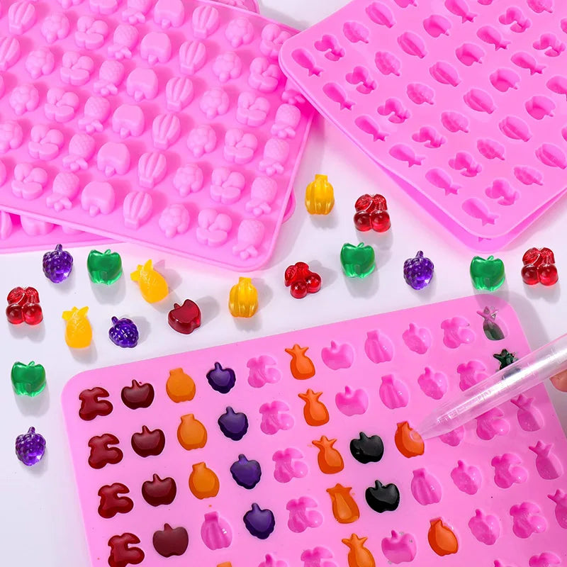 Silicone Fruit Snack Molds for Gummy Candy and Chocolate - BPA Free, Kids Safe