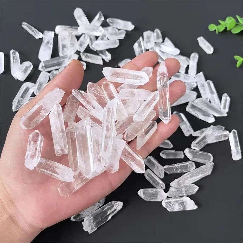 Natural Clear Quartz Crystal Wands for Meditation & Spiritual Healing – Raw Stone Points