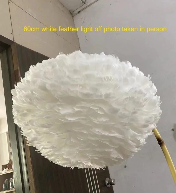 Large Goose Feather Chandelier for Living Room and Bedroom - Modern Lighting Fixture
