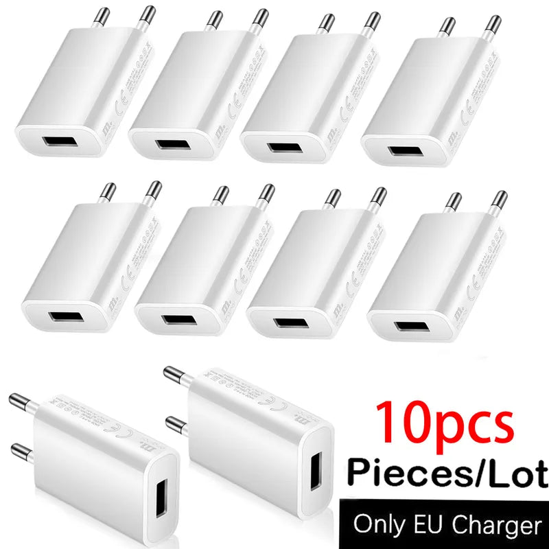 Universal 5V 1A USB Wall Charger with EU Plug - Compatible with Smartphone & Devices