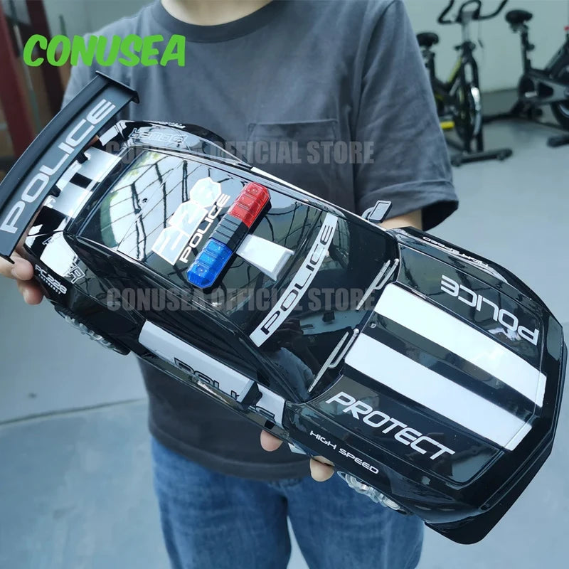 1/12 Scale Remote Control Police Car with Lights - Fast Drift Vehicle for Kids