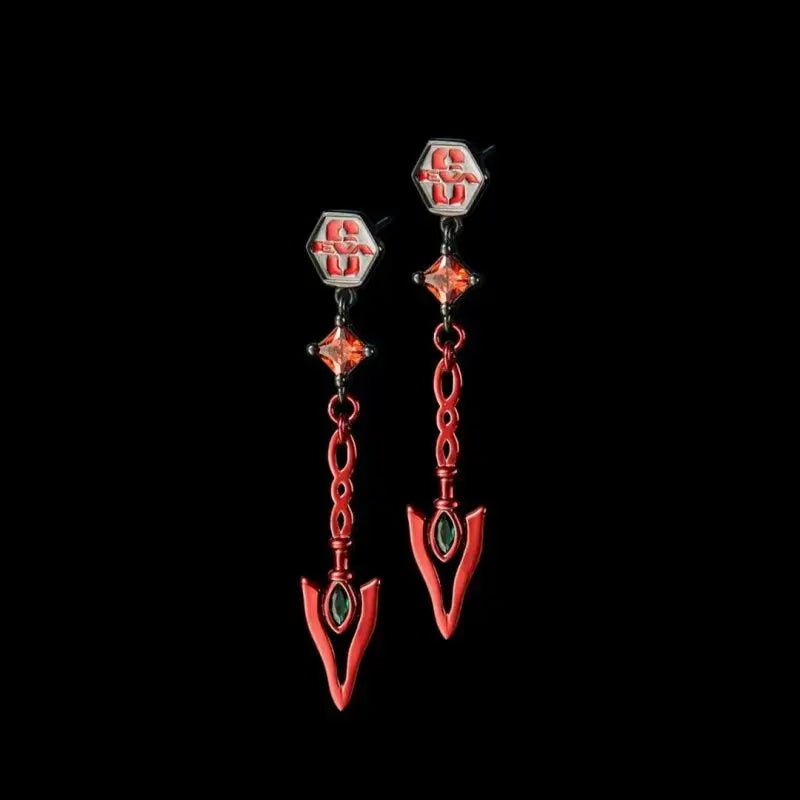 Anime Cosplay Jewelry Set - EVA Spear of Longinus Ear Cuff & Dangle Earring for Fans