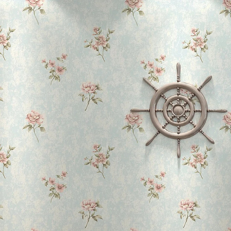 Floral Wallpaper for Home Decor - Small Pastoral Wall Covering for Bedroom & Living Room
