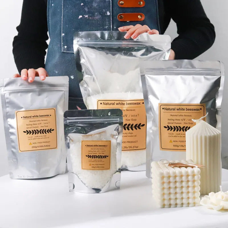 Natural Beeswax for Candle Making and DIY Cosmetics - 500g Granular Material