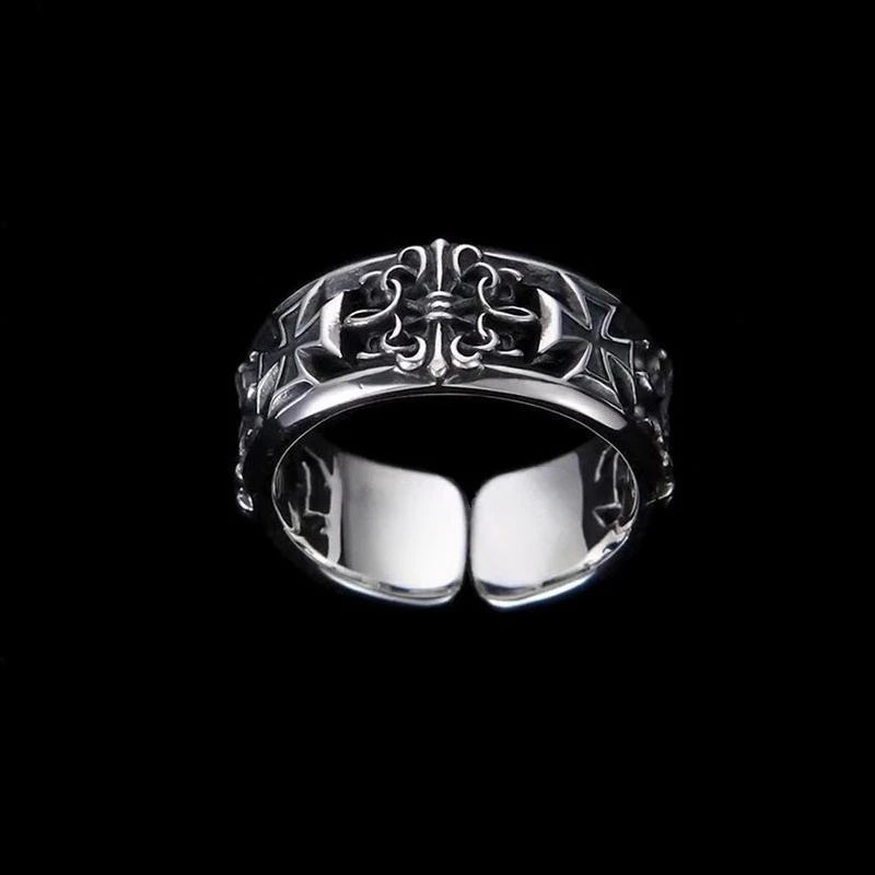 Adjustable Cross Ring Stainless Steel Punk Jewelry for Men and Women