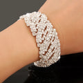 Luxury Charm Bracelets 925 Silver Zircon Crystal Women Wedding Jewelry