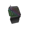 Mechanical One-Handed Light Game Keyboard with Radium Engraving and Support