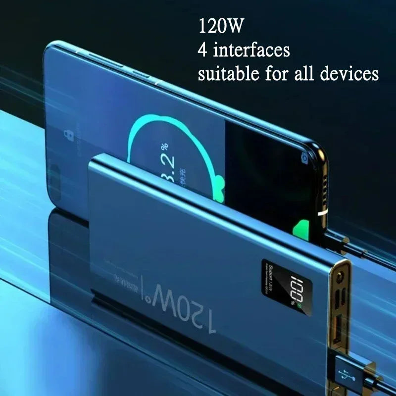 High-Capacity 50000mAh Power Bank 120W Fast Charging for Mobile Devices