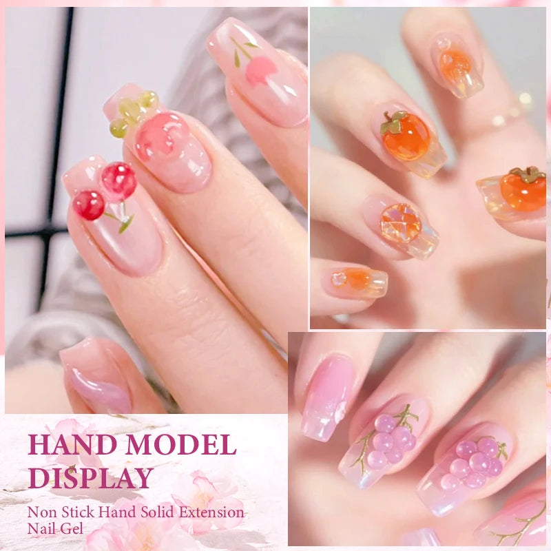Glass Jelly Nail Extension Gel Set - Non-Stick Hand Sculpting UV/LED DIY Kit