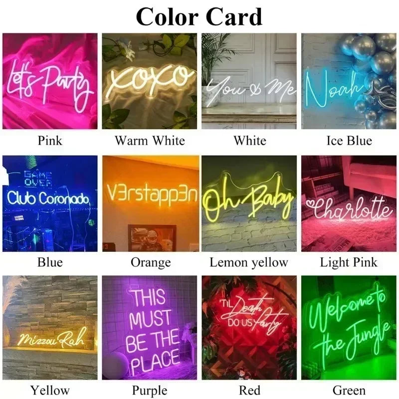 Personalised LED Neon Sign Custom Name Light for Wedding Bar Bedroom Decor