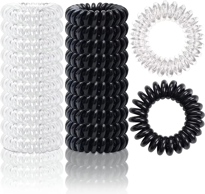 Large Spiral Hair Ties 30mm Coil Hair Bands Waterproof Strong Hold Set