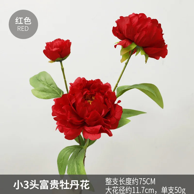 6pcs Artificial Peony Flower Bouquet for Wedding & Home Decor - High-Quality Floral Arrangement