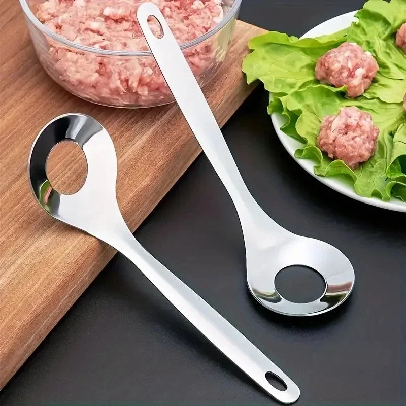 Stainless Steel Meatball Spoon - Hand Squeeze Meatball Maker Kitchen Utensil